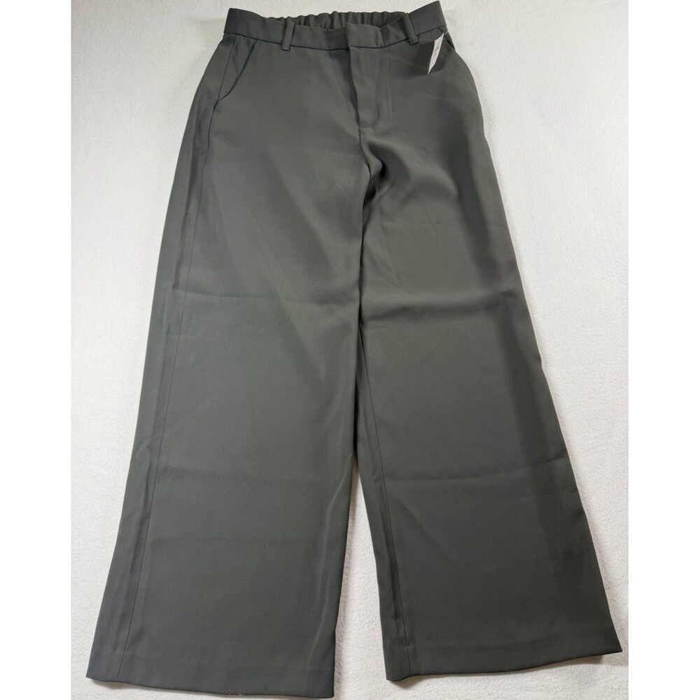 GAP Womens 10P Gray Polyester Twill Flat Front Straight Leg Dress Pants  $89 574